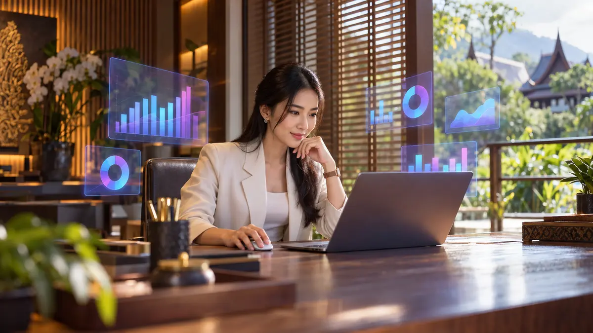 แขกเข้าเว็บโรงแรมจาก ChatGPT และ Gemini กี่คน: วิธีดู AI traffic ใน GA4 ตั้ง channel group แยก และอ่านว่าแขกกลุ่มนี้กดจองจริงไหม
